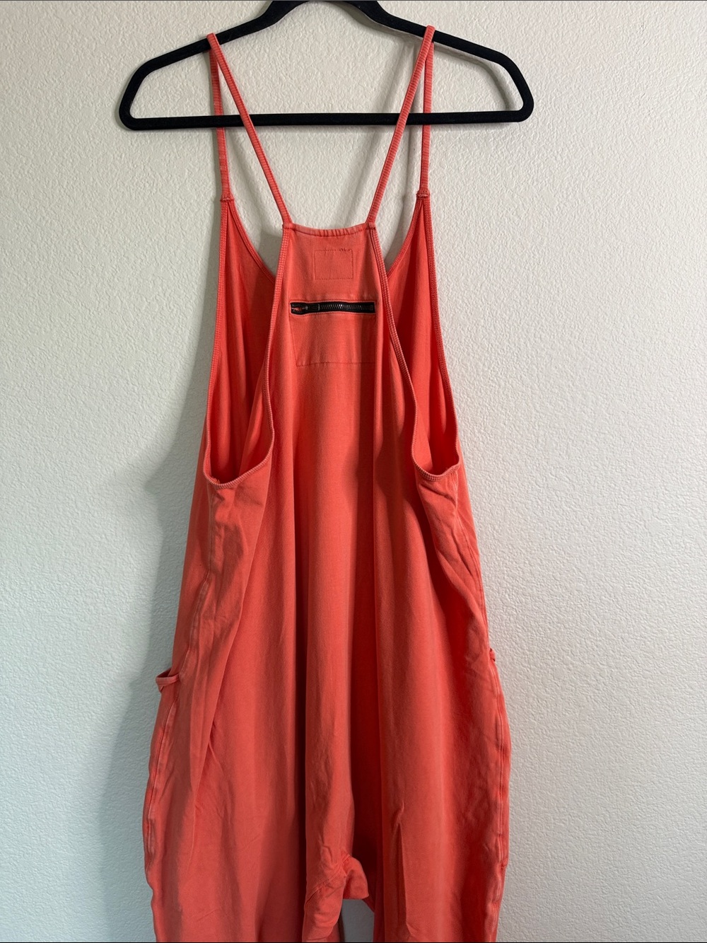 Free People Hot Shot onesie Coral Jumpsuit with Pockets women’s large - Picture 5 of 5